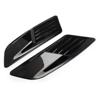 2Pcs Black Car Air Flow Intake Hood Scoop Bonnet Vent Cover Decor Accessories - Image 1 of 4