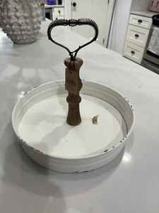 SERVING TRAY with Handles Decorative Centerpiece for Coffee Table CREATIVE CO-OP - Picture 1 of 6