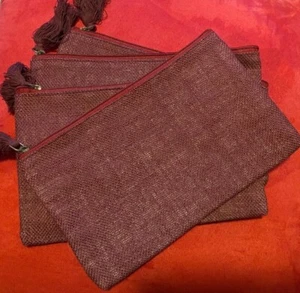 The Royal Standard Jute Stoff Carry All Kosmetiktasche weinrot NEU ohne Etikett - Bild 1 von 4