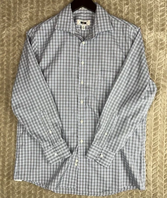 Camisa Joseph Abboud Para Hombre 16.5 32/33 Sin Hierro Abotonada Azul Rayas Manga Larga Foto 1 de 4