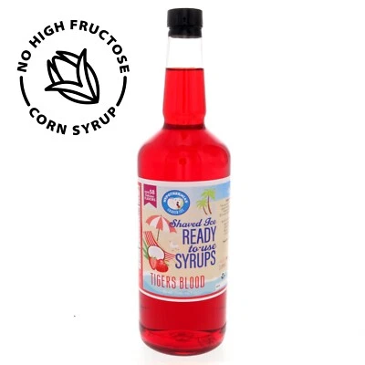 Hypothermias TIGER’S BLOOD Flavor Syrup 🍧 Snow Cone machine Shaved Ice QUART