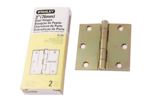 6pc/3pair-Pack Stanley 08-1062 3"/76mm Heavy Duty Door Hinges with Fixing Screws - Picture 1 of 5