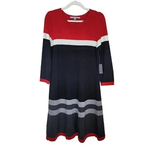 Marc New York Sz Medium Knit Sweater Dress Andrew Marc Color Block NWT Career - Picture 1 of 8