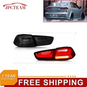 LH+RH Smoke LED Tail Lights Rear Lamps Kit For 08-17 Mitsubishi Lancer EVO New - Picture 1 of 10