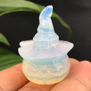 1pcs synthetic opalite Pumpkin Wizard hat skull Quartz Crystal Figurines 1.5" - Picture 1 of 11