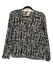 Jennifer Moore Blouse Sheer Button Up Modern Career Lagenlook Wear to Work sz 8 - Picture 1 of 9