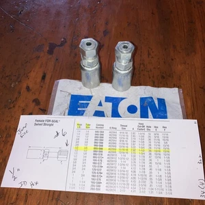 08U-S66 Eaton Hose End, lotto di 2, taglia salto, tubo 1/2, #6 per guarnizione, spedizione gratuita - Foto 1 di 5