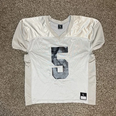 Camiseta de fútbol Nike para hombre usada en juegos gris plateado negra grande escuela secundaria universidad  Foto 1 de 4