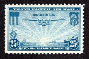 USA # C20 (1935) - 25 Cent - MNH - Grade: XF - Sup 95 (mit Zertifikat) China Clipper Flugzeug - Bild 1 von 3