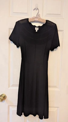Dressbarn свитер платье черный вискоза поли тонкий трикотажа короткие SL открытый вязаный вырез M - Изображение 1 из 2