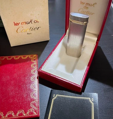 Cartier Gas lighter Silver Gold trinity with box - Image 1 of 4