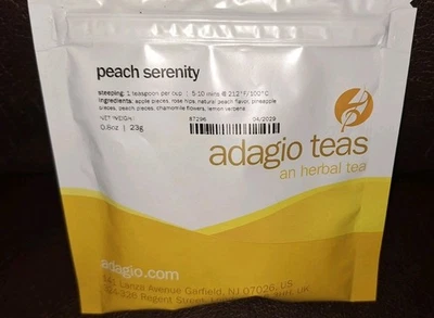 Adagio TEA Peach Serenity Looseleaf HERBAL TEA,  .8oz.    23 Grams, Peach Herbal - Image 1 of 4