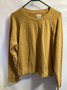 VTG J Crew Sweatshirt Women’s Sz L Yellow Casual Pullover Crewneck - Picture 1 of 7