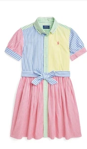 Neu Polo Ralph Lauren Kinder Mädchen gestreift Baumwolle Fun Shirtkleid C Nantucket Größe 8 - Bild 1 von 3
