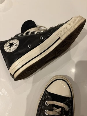 Converse Chuck Taylor Shearling Black Trainers Hi-Tops Fleece Lining 39.5 Uk 6.5 - Image 1 of 4