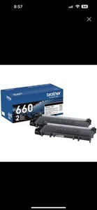 Brother Oryginalny TN660 2PK Wysokowydajny czarny toner Dwupak - Zdjęcie 1 z 1