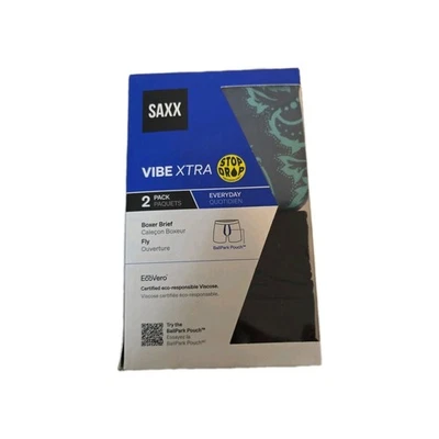 Paquete de 2 calzoncillos boxer Saxx Vibe Xtra para hombre grandes caja de viscosa ecológica Foto 1 de 4
