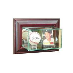 *NEU Wandmontierte einzelne Baseball & Karte Glas Vitrine UV - Bild 1 von 3