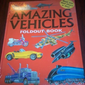 Amazing Vehicles Book & Foldout Wall Chart Boats Planes Jets Transport Tech 02 - Foto 1 di 2