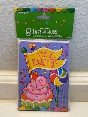 "Это вечеринка" приглашения день рождения вечеринки кекс леденец конфеты вечеринки 8 штук - Изображение 1 из 2