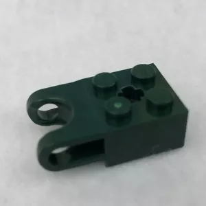 LEGO 92013 Dark Green Technic, Brick Modified 2 x 2 W/ Ball Socket & Axle Hole - Picture 1 of 2