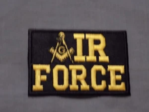 Masonic Air Force Square Compass Patch Iron Sew Freemason Fraternity NEW! - Picture 1 of 1
