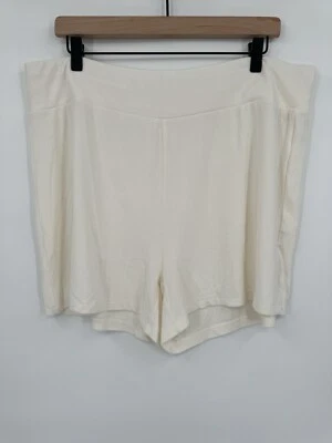 Pantalones Cortos de Pijama Cozy Earth Para Mujer Bambú Tejido Acanalado Elastizado Talla XXL 2XL Marfil Foto 1 de 4