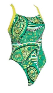 BLUESEVENTY SWIMSUIT TRAINING Paisley Lotus Racerback OnePiece Women Paisley - Picture 1 of 6