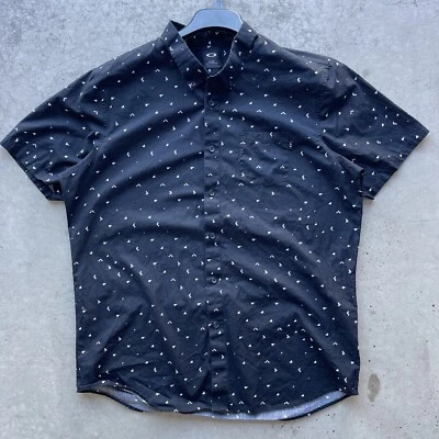 Oakley Shirt Men XL Black Slim Fit AOP Casual Comfort Classic Stretch - Image 1 of 4