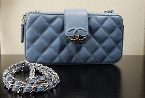 Guaranteed Authentic CHANEL 19P Double Zip Clutch with chain Quilted Caviar/ GA2 - Picture 1 of 10