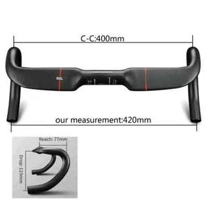 Road Bicycle Carbon HandleBar Internal Routing Bar 31.8mm 400 420 440mm UD Matt - Picture 1 of 30