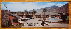 Tarjeta postal Mitchell Motel Logan Utah UT de gran tamaño PC años 50 prensa Dexter sin usar - Imagen 1 de 2