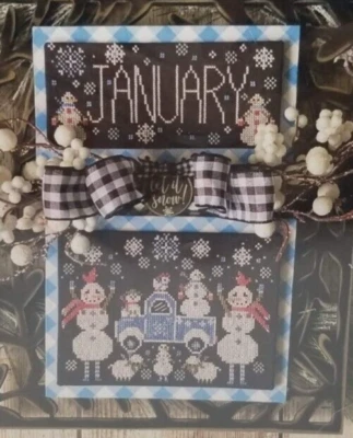 Truckin' Along JANUARY Counted Cross Stitch PATTERN by Stitching w/ Housewives - Image 1 of 3