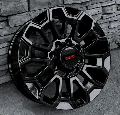 GLOSS BLACK DENALI HIGH COUNTRY WHEELS 2500/3500  22X8.5"  FITS 2012  GMC SIERRA Foto 1 de 4