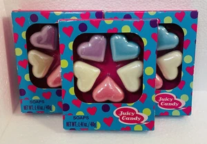 Dekorative Seifen in Herzform - weiß, blau, lila & rosa - 3 Pakete - Bild 1 von 6