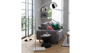 Habitat Nalone Bogen Stehlampe - Chrom & Marmor - Bild 1 von 8