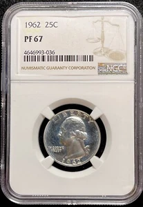 1962 25c Washington Proof Quarter NGC PF67! ENN Coins - Picture 1 of 2