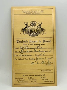 Tarjeta de calificaciones escolares 1941 Rosedale Gardens Livonia Michigan - Imagen 1 de 4