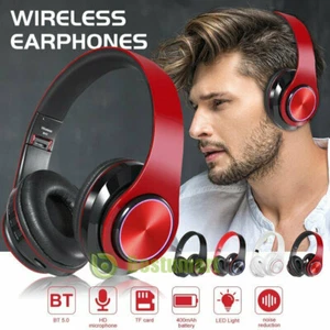 Bluetooth Noise Cancelling Headphones Over Ear Stereo Earphones Wireless Headset - Picture 1 of 16