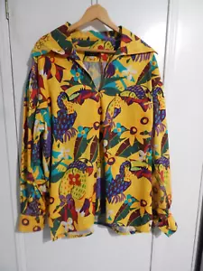 Vintage LINDA QUIESENBERRY TAMPA Mens Disco Shirt L/S Retro BIRD DESIGN XL - Picture 1 of 8