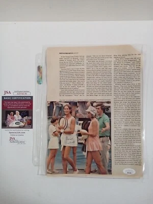 Renee Richards Signed Magazine Page JSA - ** # - Image 1 of 4