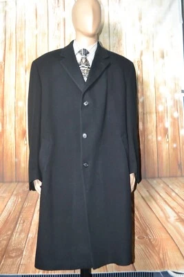 Jos A Bank Men Black 100% Wool 3 Front Button Overcoat Size 46R - Image 1 of 4