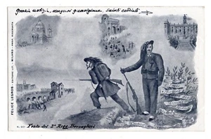 C07057 CARTOLINA FESTA DEL 2° REGGIMENTO BERSAGLIERI VG 1900 - Picture 1 of 2