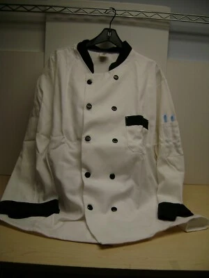 PROFESSIONAL CHEF COAT LONG SLEEVE BUTTON RED /WHITE  - Image 1 of 4