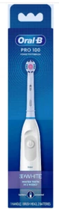 Oral-B Pro 100 3D White, Battery Powered Electric Toothbrush, White - Picture 1 of 1