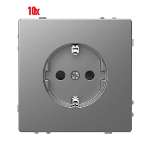 10x Merten System Desgin Schuko enchufe MEG2301-6036 acero inoxidable pintado - Imagen 1 de 2