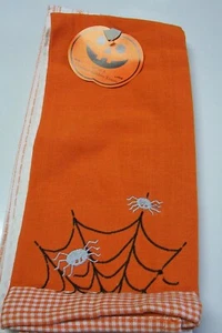 Halloween Theme Orange Spider Web Kitchen Dish Towels Set of 3 New  - Picture 1 of 3