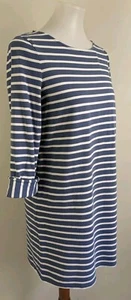 Boden 6 Cotton Knit Tunic Shift Dress Nautical Stripe Blue White Classic Preppy  - Picture 1 of 11