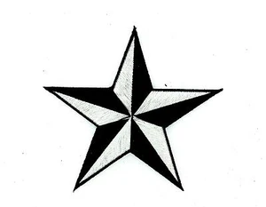Patch patches embroidered iron on backpack white star nautical black biker - Bild 1 von 1