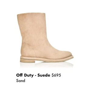 Tamara Mellon NIB Off Duty Ankle Suede Ankle Boots Sand Size EU35/US5 MSRP 695 - Picture 1 of 8